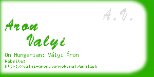aron valyi business card