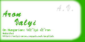 aron valyi business card